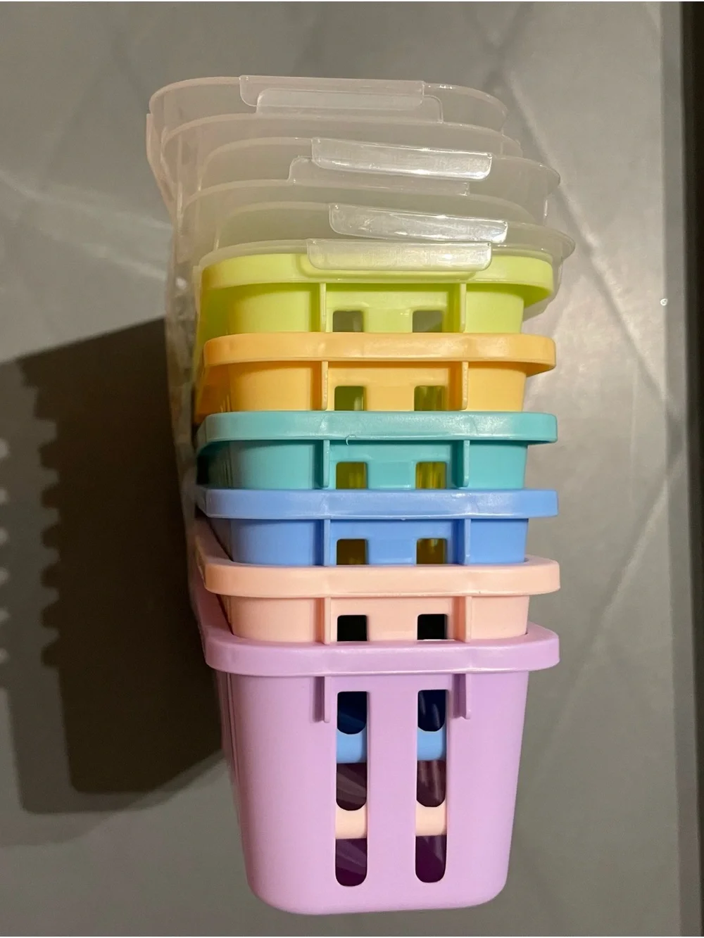 Up & Up 6pk Small Baskets with Lids Pastel colorway New